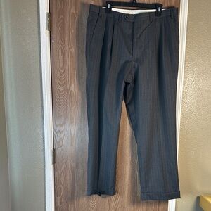 Chaps Charcoal Pinstripe Dress Pants